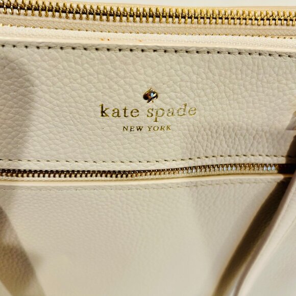 Kate Spade Matthews Drive Pebbled Leather Holland Satchel - Black and Ivory - Picture 12 of 16